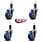 Service Caster 3.5'' Blue Poly Wheel Swivel 1-1/4'' Expanding Stem Caster Set, 4PK SCC-EX20S3514-PPUB-BLUE-114-4 - alternate 2